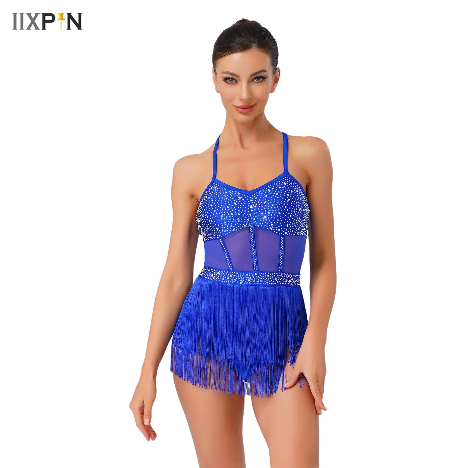 Rhinestone Banding Trim - สตรี Rhinestone Latin Tango เต้นรําชุด Leotard
