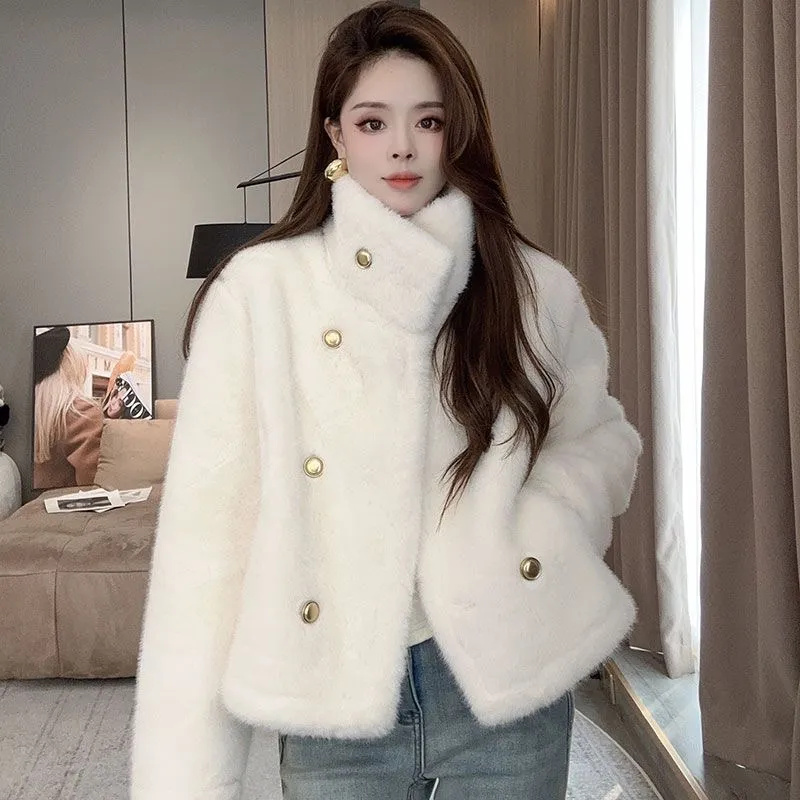 Velvet Ribbon Roll - เสื้อโค้ทขนมิงค์กำมะหยี่สำหรับผู้หญิง คอลเลคชั่นฤดูใบไม้ร่วง-ฤดูหนาว ปี 2026 แจ็คเก็ตขนสัตว์แบบใหม่ ปกป้องสิ่งแวดล้อม