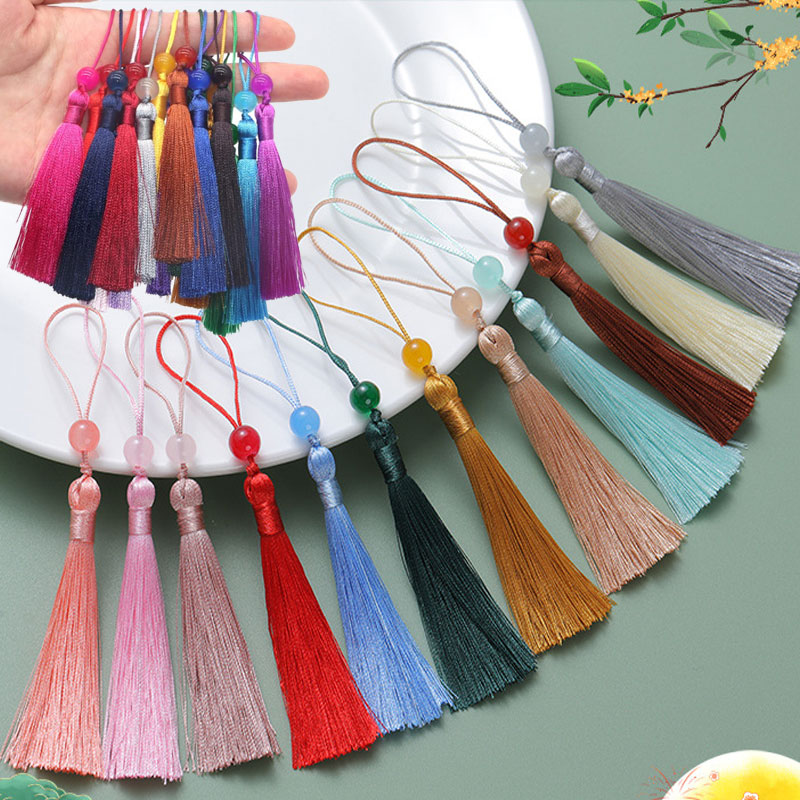 Beaded Trim Fringe - 5-100 ชิ้นบุ๊คมาร์คลูกปัดพู่โพลีเอสเตอร์ Handmade Soft Craft Mini