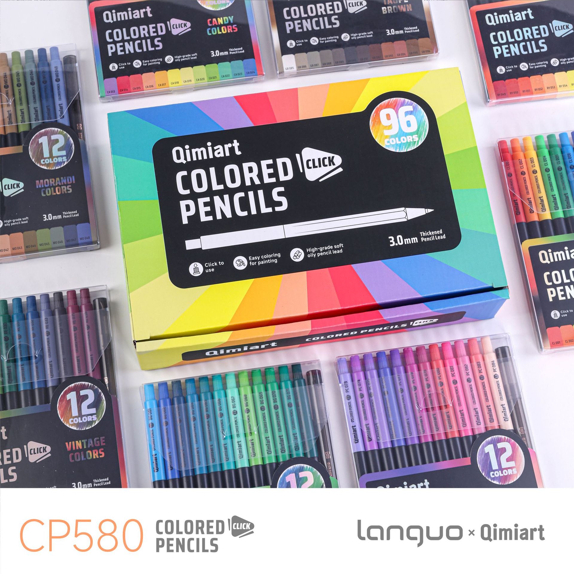Staedtler Pencil Lumocolor - ชุดดินสอสีแบบกด 96 สี Qimiart CP580 ขนาด