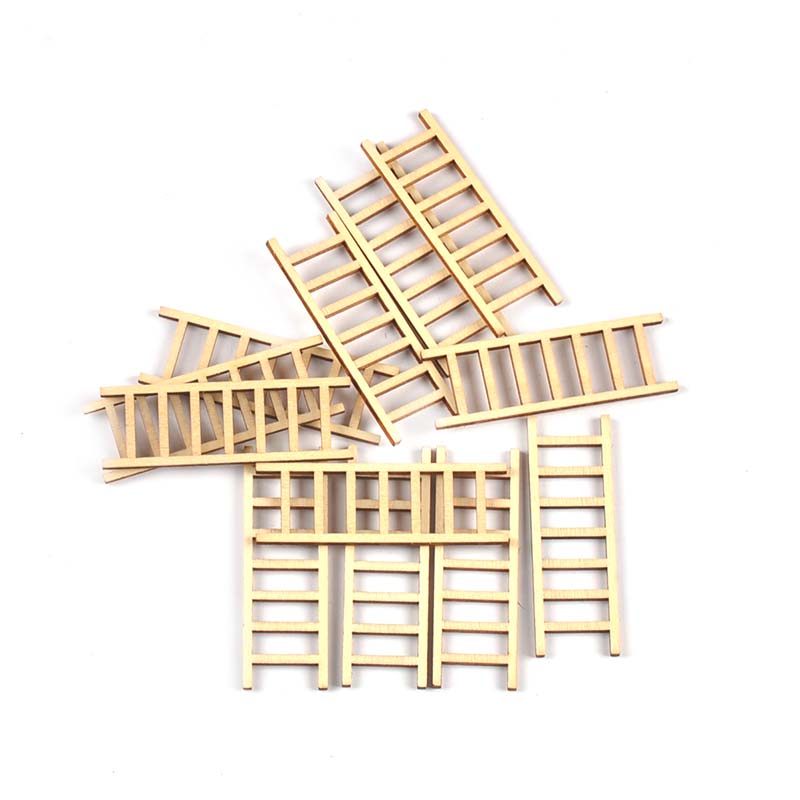 Craft Embellishment - 20 ชิ้น/ล็อต 20x60 มม.ธรรมชาติบันไดไม้ DIY ศิลปะและหัตถกรรมไม้