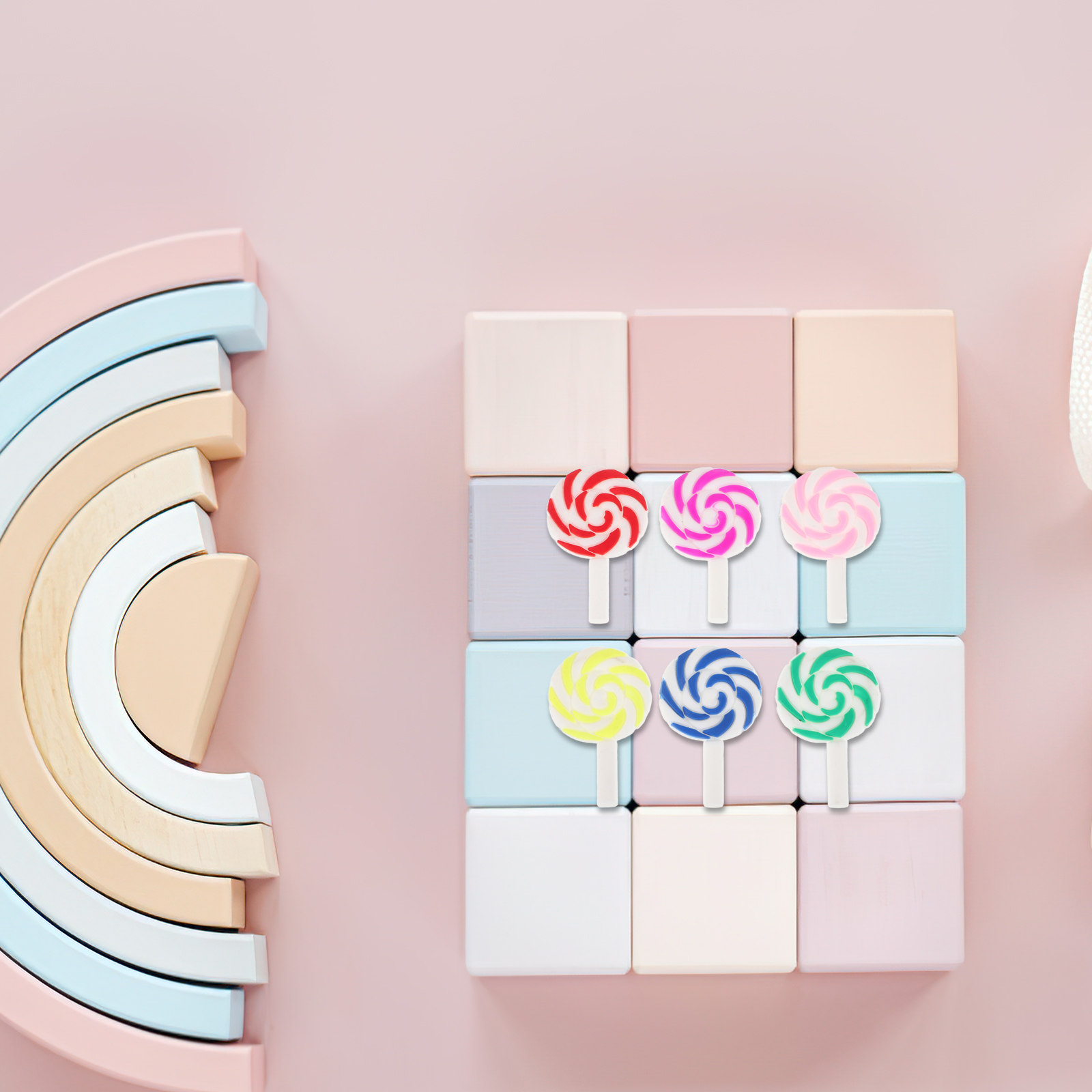 Craft Embellishment - 36 ชิ้น ลูกอมสีรุ้งสดใส วัสดุตกแต่งงานฝีมือ ดินโพลิเมอร์ วัสดุ