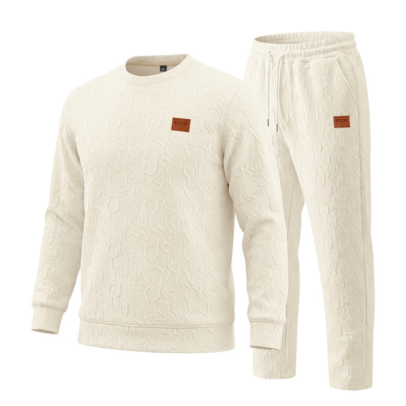Embellish Knit - ชุดเซ็ตเสื้อผ้าผู้ชายลายพิมพ์นูนตัวอักษร คอลเลคชั่นฤดูใบไม้ผลิและฤดูใบไม้ร่วง ปี 2026 สำหรับขายส่ง ไซส์ใหญ่