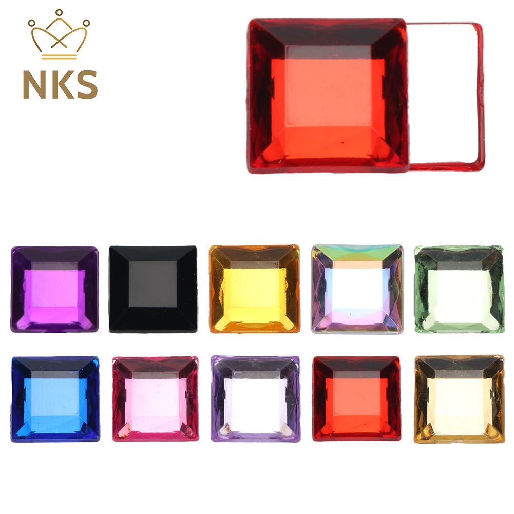NKS 10mm 12mm Faceted Square ส - Hotfix Rhinestone Sheet บทวิจารณ์และราคา