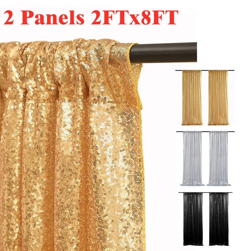 ทอง/สีเงินเลื่อมฉากหลังผ้าม่าน - Sequin Fabric Panel บทวิจารณ์และราคา