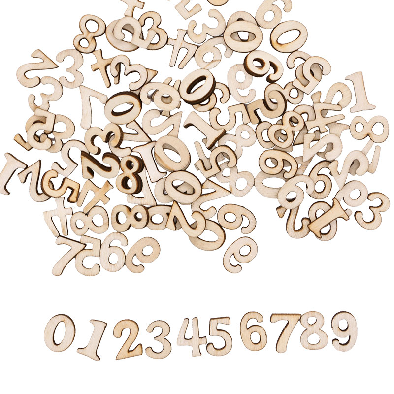 ตัวอักษรตัวเลขไม้มีตัวอักษร100 - Craft Embellishment บทวิจารณ์และราคา