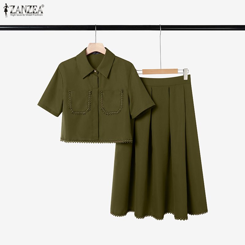 ชุดเซ็ต 2 ชิ้น เสื้อครอปแขนสั้ - Elastic Lace Trim บทวิจารณ์และราคา