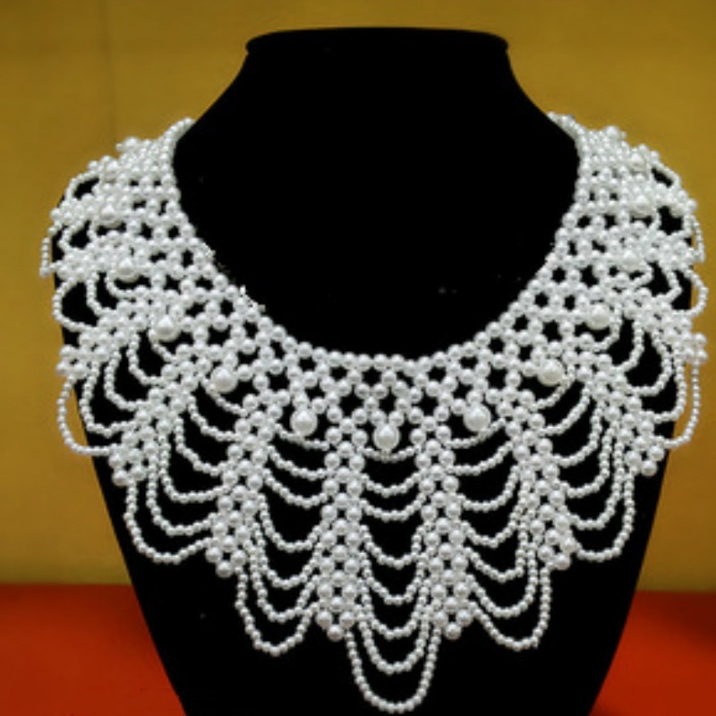 สร้อยคอประดับลูกปัดมุกแบบใหม่  - Beaded Trim Fringe บทวิจารณ์และราคา