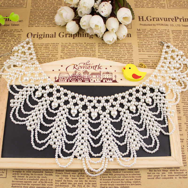 สร้อยคอประดับลูกปัดมุกแบบใหม่  - Beaded Trim Fringe บทวิจารณ์และราคา