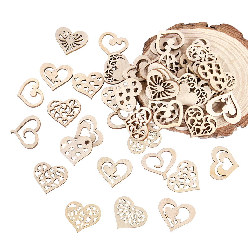 50/100pcs Hollowed รูปแบบหัวใจ - Craft Embellishment บทวิจารณ์และราคา