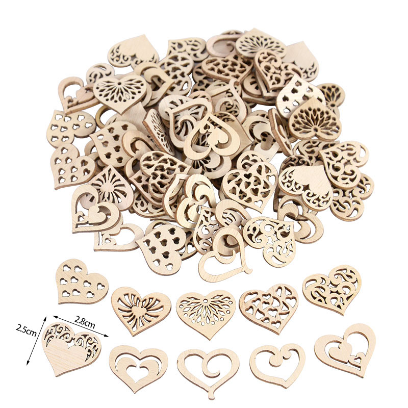 50/100pcs Hollowed รูปแบบหัวใจ - Craft Embellishment บทวิจารณ์และราคา