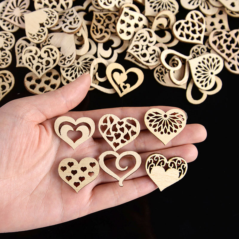 50/100pcs Hollowed รูปแบบหัวใจ - Craft Embellishment บทวิจารณ์และราคา