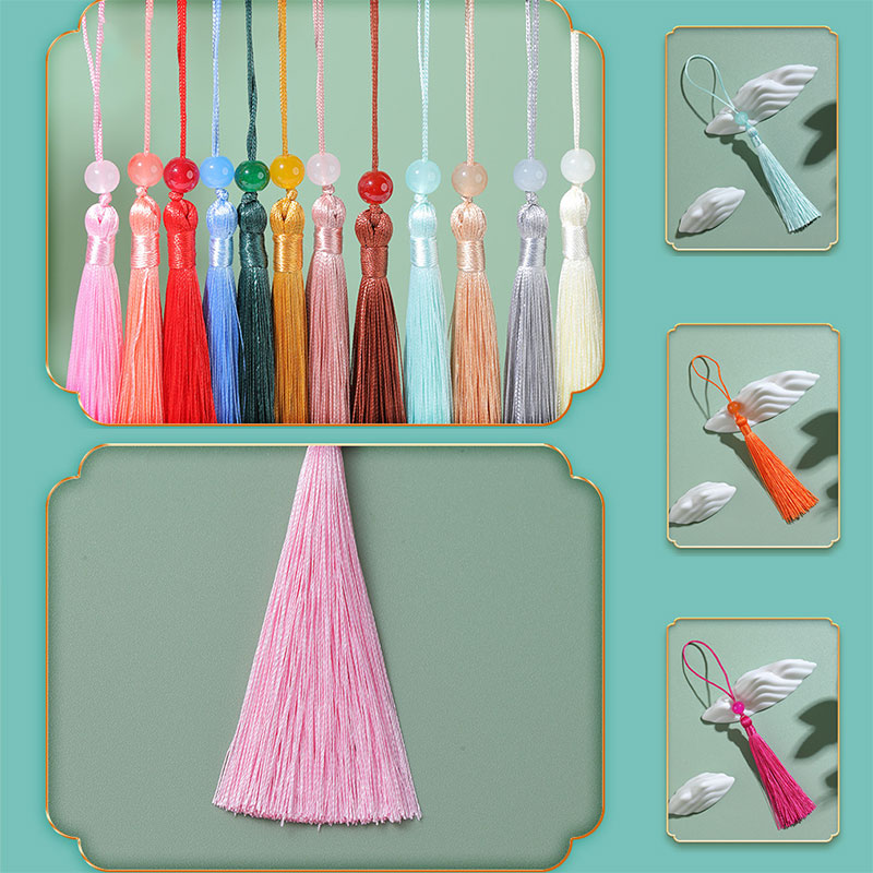5-100 ชิ้นบุ๊คมาร์คลูกปัดพู่โพ - Beaded Trim Fringe บทวิจารณ์และราคา