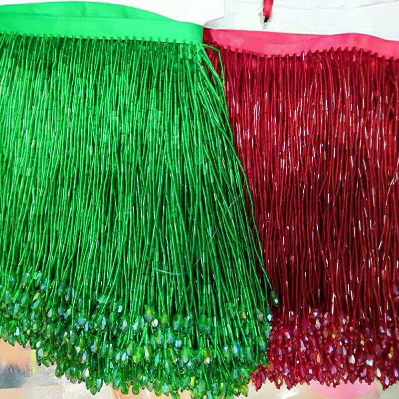 พู่ประดับลูกปัดพู่ลูกไม้คริสตั - Beaded Trim Fringe บทวิจารณ์และราคา