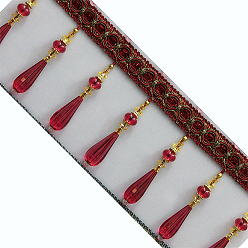 1M จี้คริสตัลพู่หยดลูกปัด Frin - Beaded Trim Fringe บทวิจารณ์และราคา