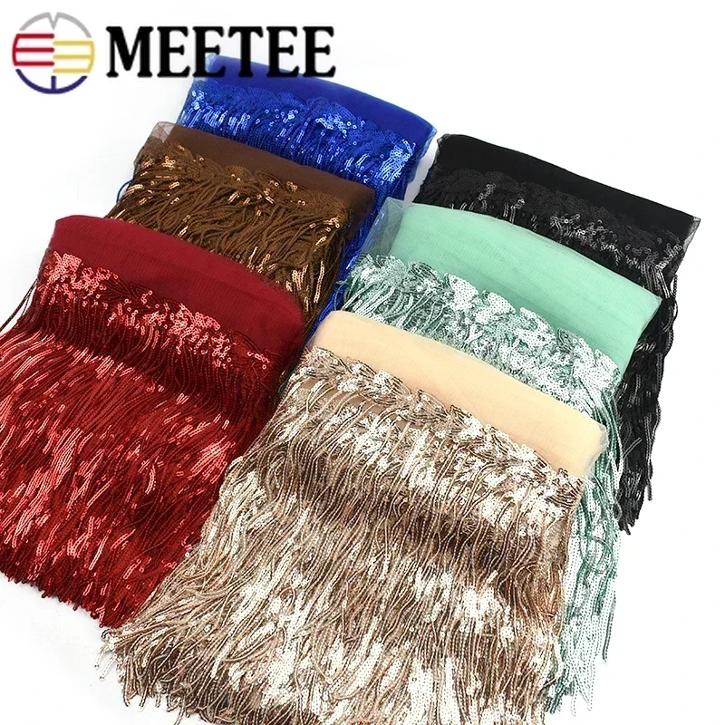 2/5/10หลาเลื่อมปักขอบพู่ประดับ - Beaded Trim Fringe บทวิจารณ์และราคา