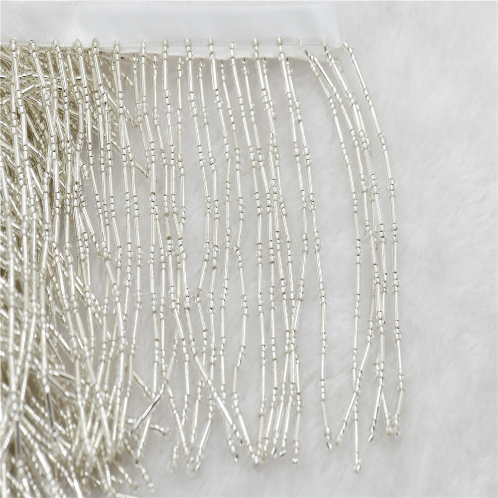 ริบบิ้นลูกปัดแก้วกว้าง 1 หลา 1 - Beaded Trim Fringe บทวิจารณ์และราคา