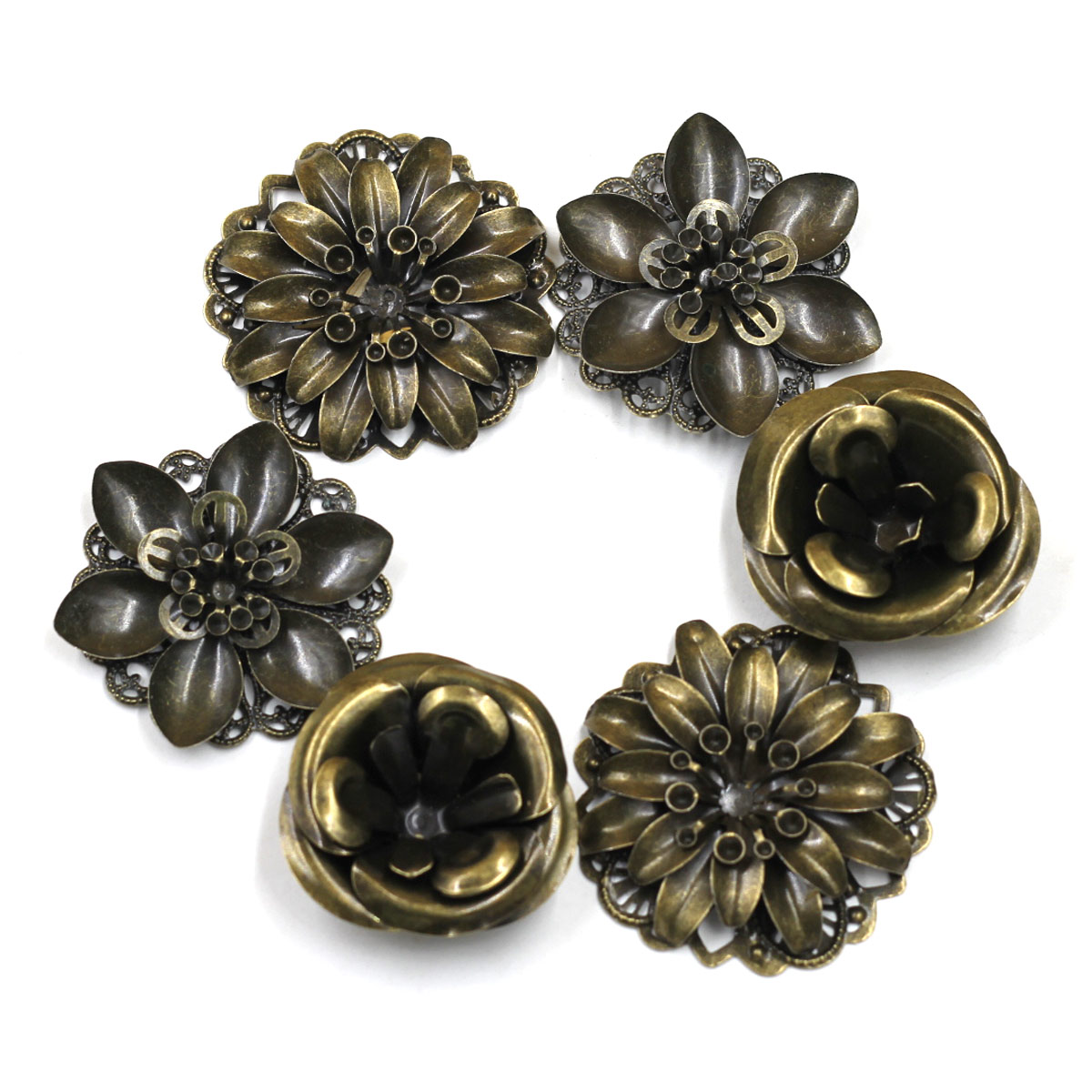 6 ชิ้น Embellishments ผสมดอกไม - Embellishment Crafts บทวิจารณ์และราคา