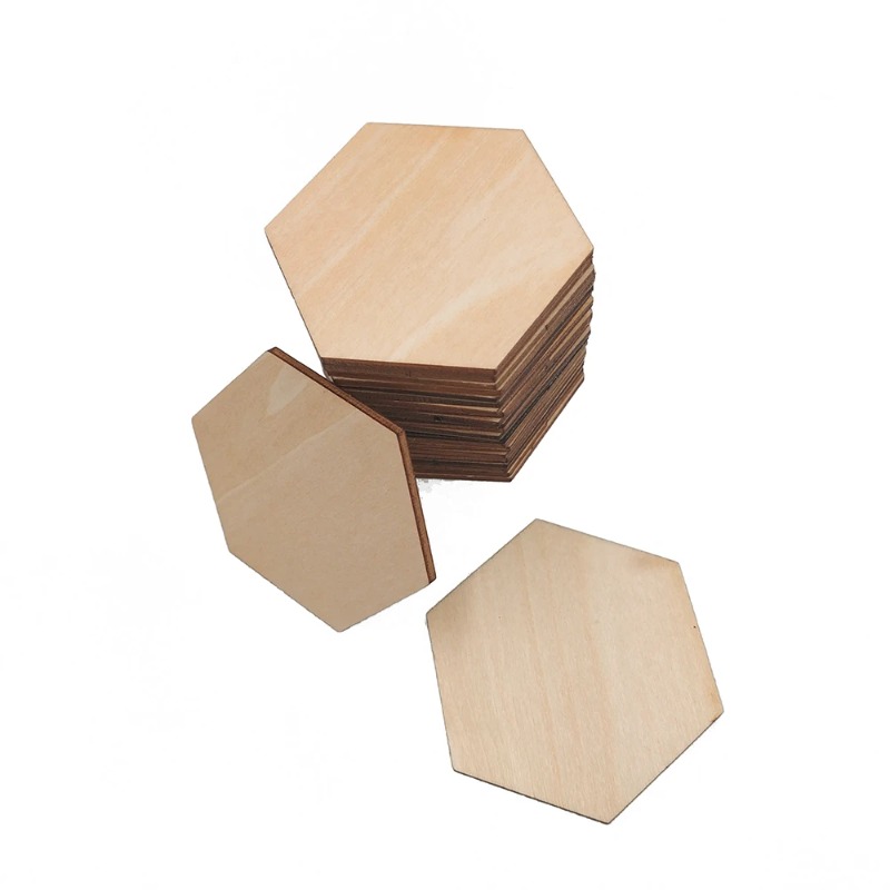 แผ่นไม้หกเหลี่ยมขนาด 10-120 มม - Craft Embellishment บทวิจารณ์และราคา