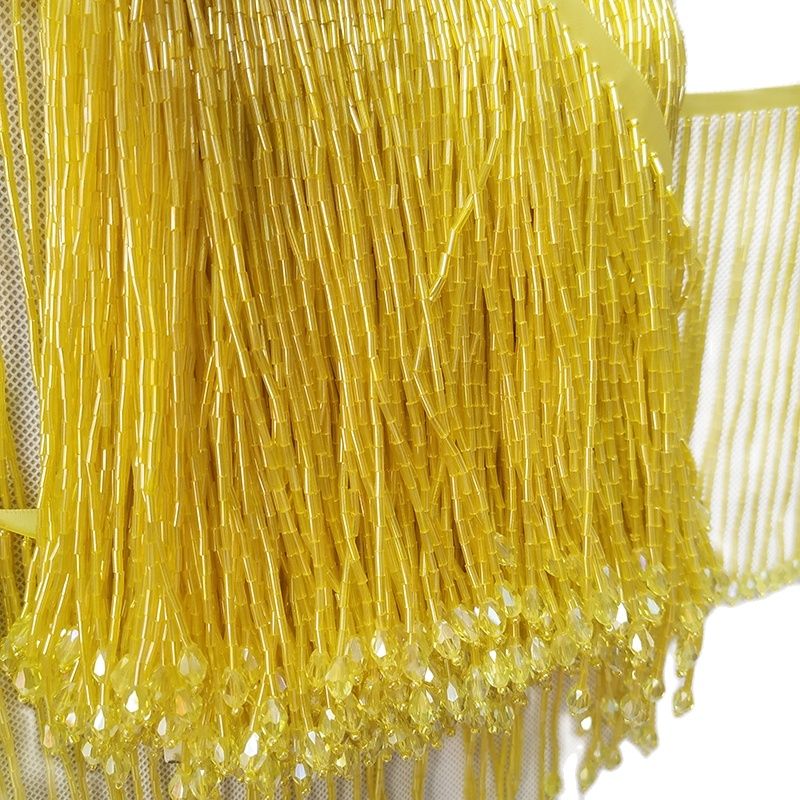 กว้าง 6 นิ้ว Bugle ลูกปัดคริสต - Beaded Trim Fringe บทวิจารณ์และราคา