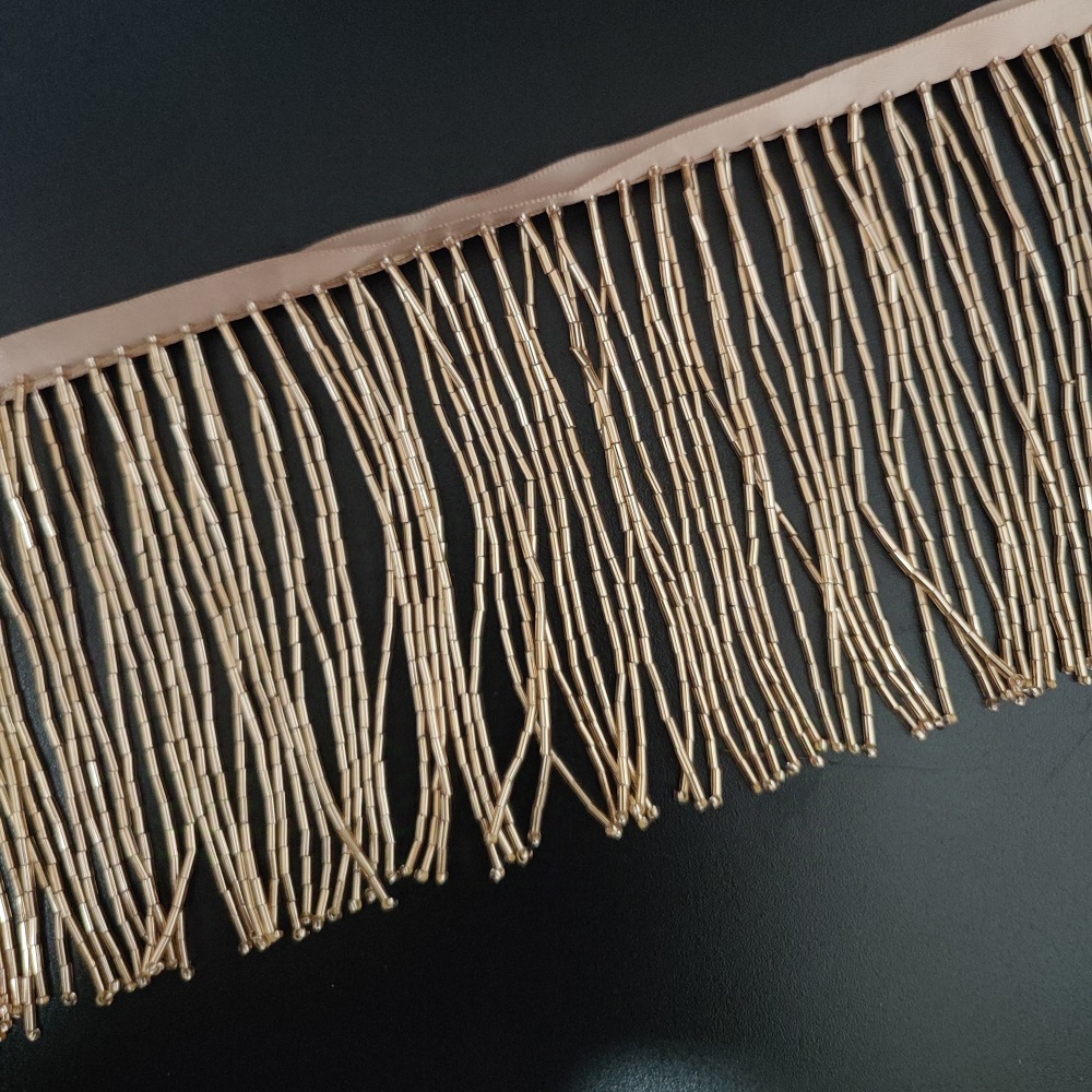 ขอบลูกปัดบิวเกิลกว้าง10ซม. ขอบ - Beaded Trim Fringe บทวิจารณ์และราคา