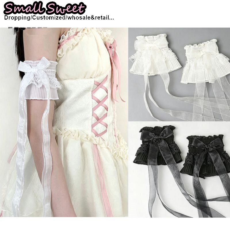 ปลอกแขนลูกไม้แต่งโบว์สไตล์ Y2K - Lace Ribbon Trim บทวิจารณ์และราคา