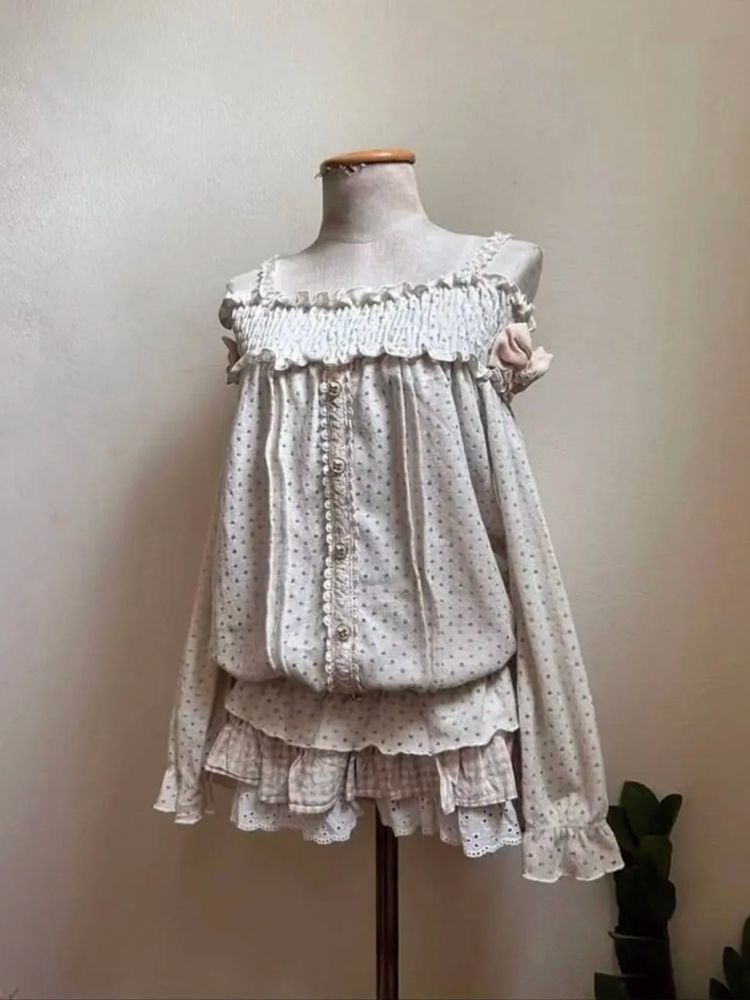 ชุดกระโปรงสั้นวินเทจสไตล์ญี่ปุ - Elastic Lace Trim บทวิจารณ์และราคา